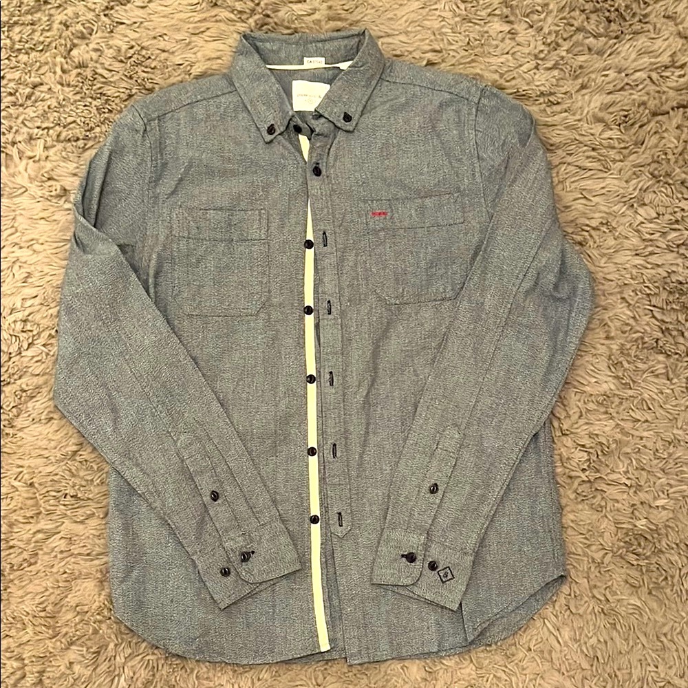 PALER DENIM & CLOTH Men's blue Button-Up Shirt